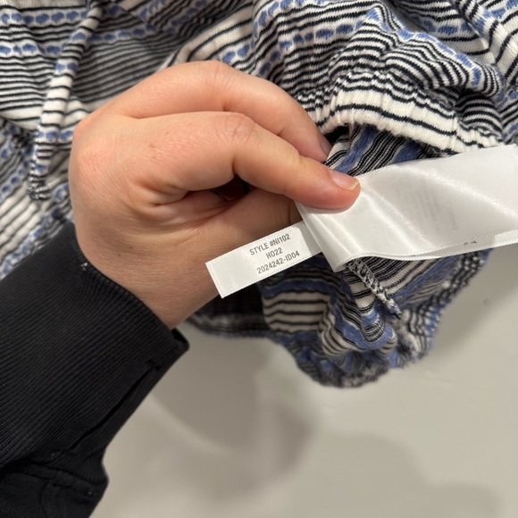 Madewell Jacquard Keyhole Crop Top in Stripe Blue Small Cotton - Picture 8 of 9